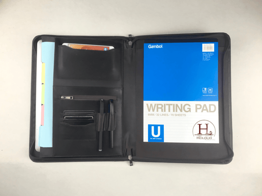 Genuine Leather Portfolio for Men, Zipper Padfolio, Personalised Leather Pad Holder Fits for 13 Inch Laptop Legal Pad A4 Paper, Gift (Chocolate)