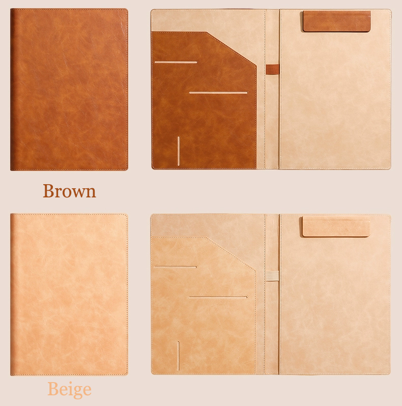 Custom A4 Vegan Leather Folder Clipboard Padfolio for Office | Magnetic Clipboard, A4 File Folder, Business Notepad Folio Letter Size, Business Gift