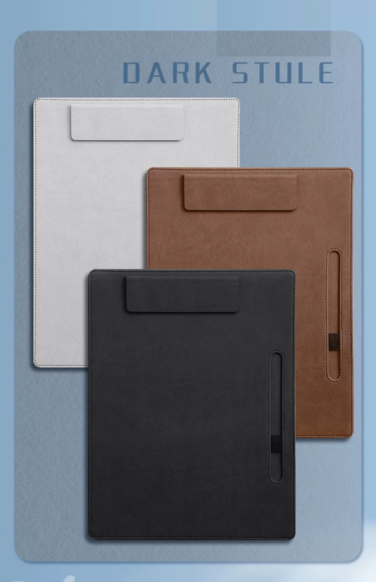 Custom A4 Vegan Leather Folder Clipboard for Office | Memo Clipboard | Meeting Clipboard with Pen Holder