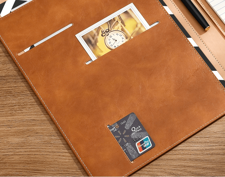 Custom A4 Vegan Leather Folder Clipboard Padfolio for Office | Magnetic Clipboard, A4 File Folder, Business Notepad Folio Letter Size, Business Gift