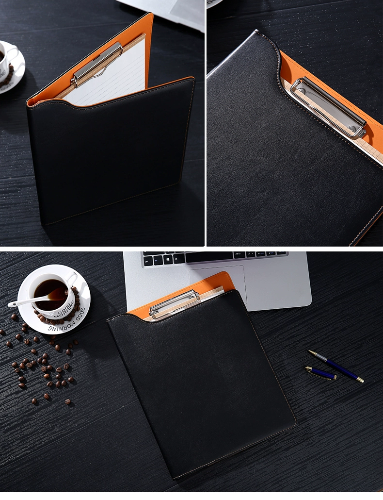Custom A4 Vegan Leather Folder Clipboard for Office | Memo Clipboard | Meeting Clipboard with Pen Holder