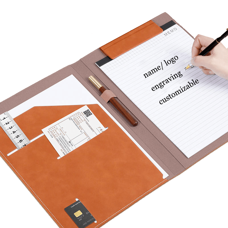 Custom A4 Vegan Leather Folder Clipboard Padfolio for Office | Magnetic Clipboard, A4 File Folder, Business Notepad Folio Letter Size, Business Gift