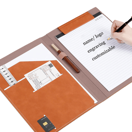Custom A4 Vegan Leather Folder Clipboard Padfolio for Office | Magnetic Clipboard, A4 File Folder, Business Notepad Folio Letter Size, Business Gift