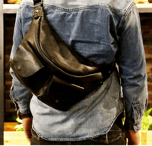 Custom Genuine Leather Fanny Pack, Leather Travel Organiser, Sling Bag, Leather Bum Bag, Leather Hip Bag