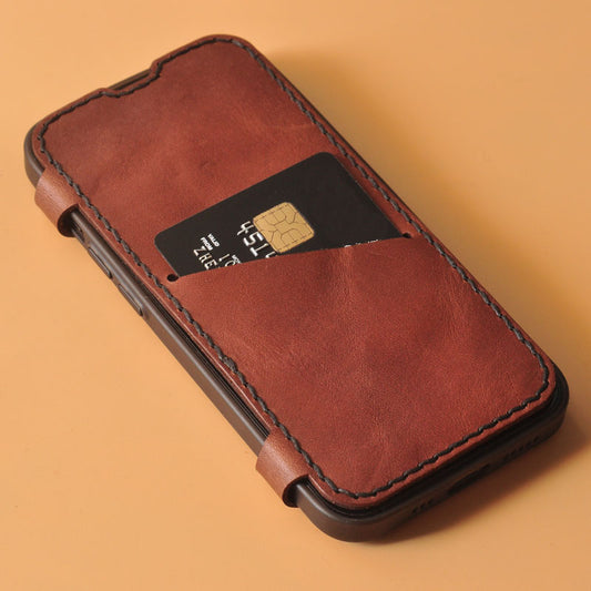 Custom Genuine Leather iPhone Case Wallet for iPhone 14 Pro Max/ iPhone 13