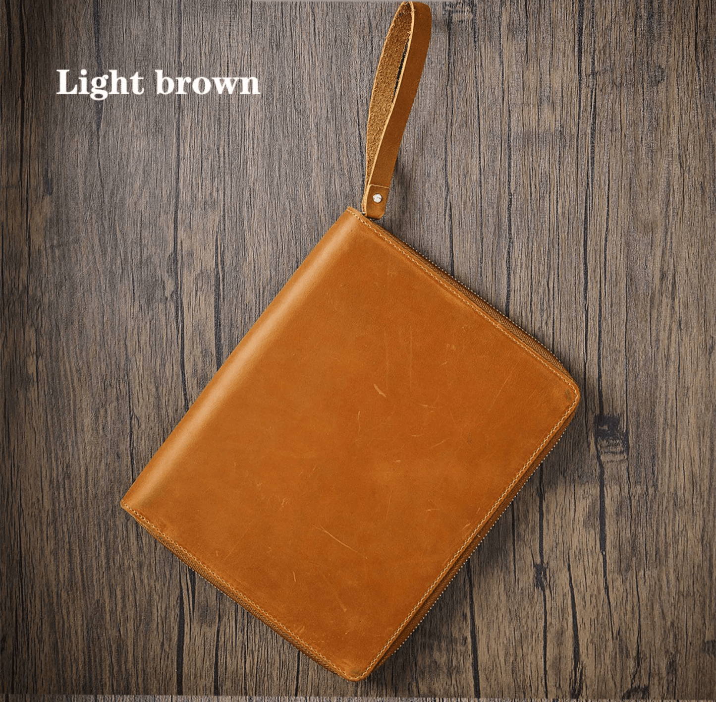 Genuine Leather Portfolio with Zipper, A5 File Folder, A5 Leather Holder, Gifts for Him/ Her
