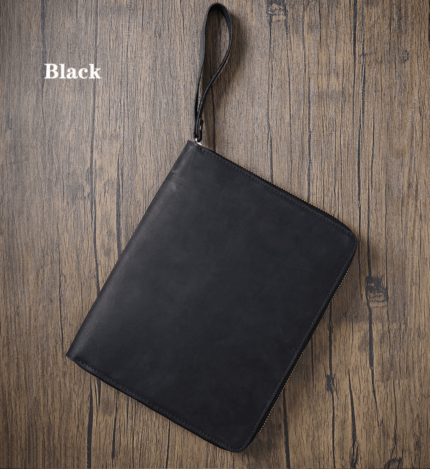 Genuine Leather Portfolio with Zipper, A5 File Folder, A5 Leather Holder, Gifts for Him/ Her