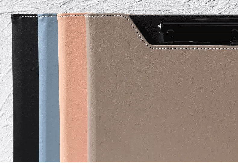 A4 Vegan Leather File Folder Clipboard for Office | Custom Engraving Clipboard with Button Fastener | Business Gift