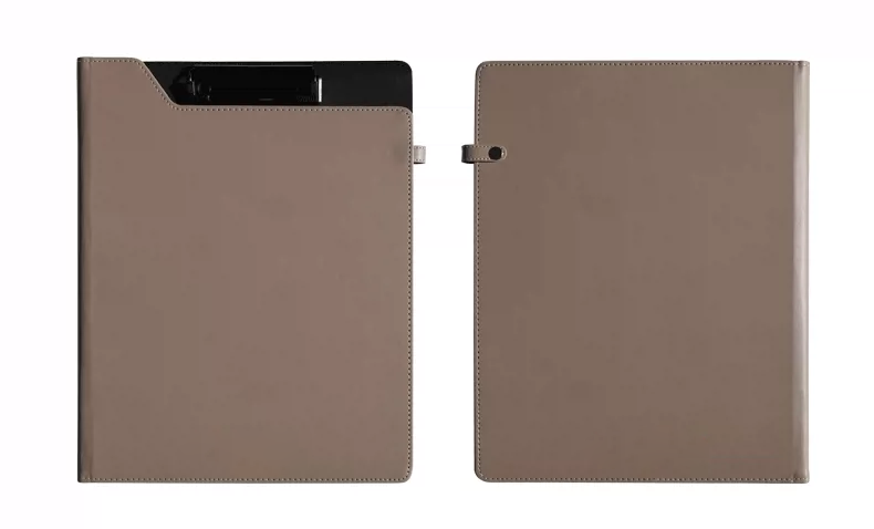 A4 Vegan Leather File Folder Clipboard for Office | Custom Engraving Clipboard with Button Fastener | Business Gift