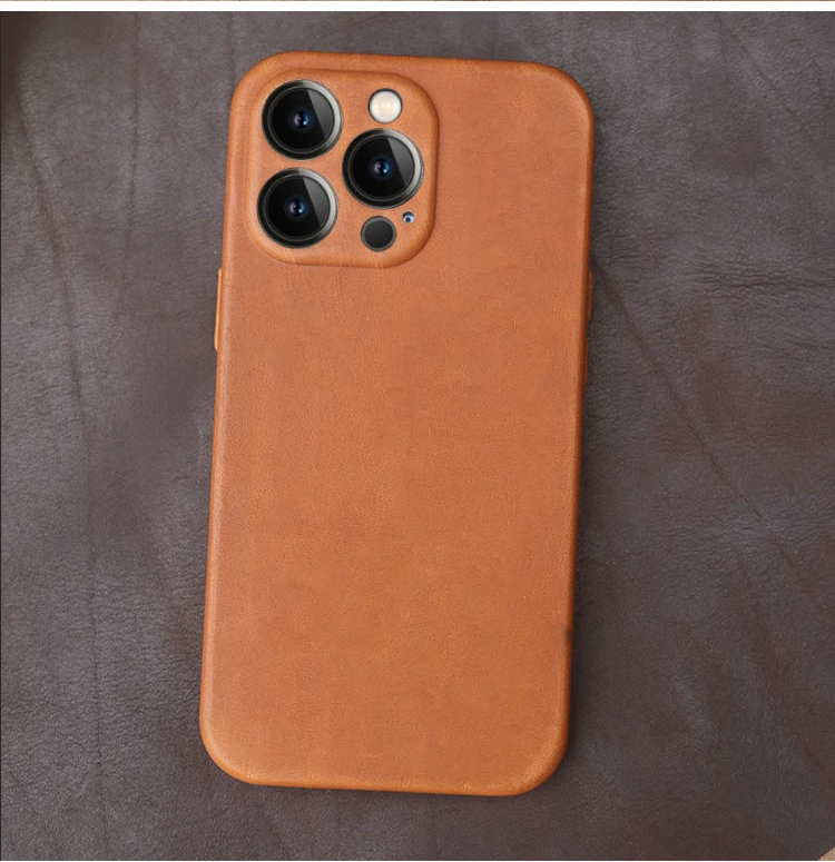 Personalisable Premium Genuine Leather Case for iPhone 15/ iPhone 14/ iPhone 13/ iPhone 12 with MagSafe
