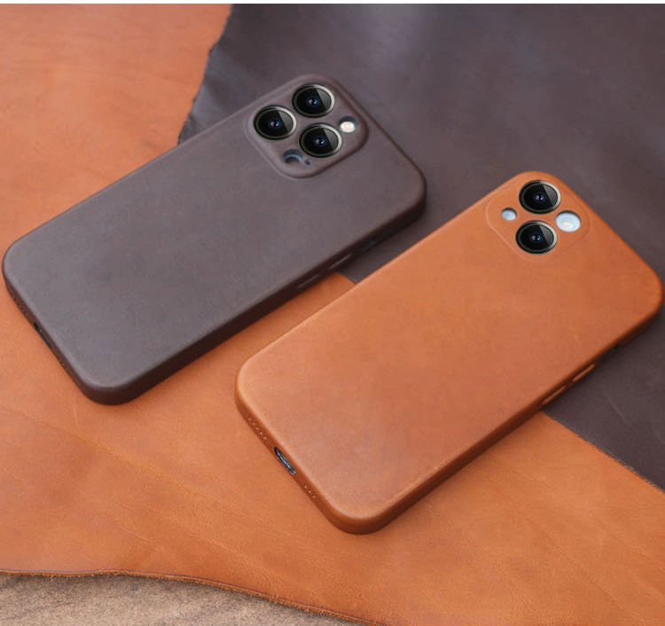 Personalisable Premium Genuine Leather Case for iPhone 15/ iPhone 14/ iPhone 13/ iPhone 12 with MagSafe