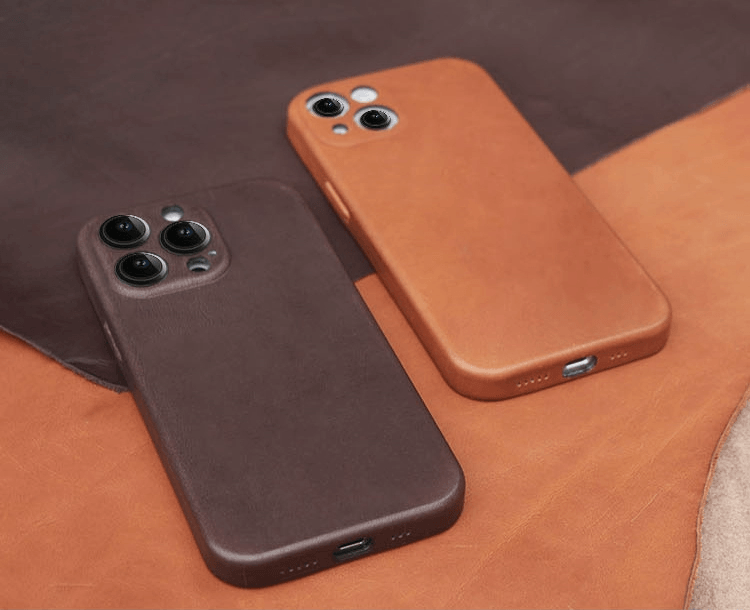Personalisable Premium Genuine Leather Case for iPhone 15/ iPhone 14/ iPhone 13/ iPhone 12 with MagSafe