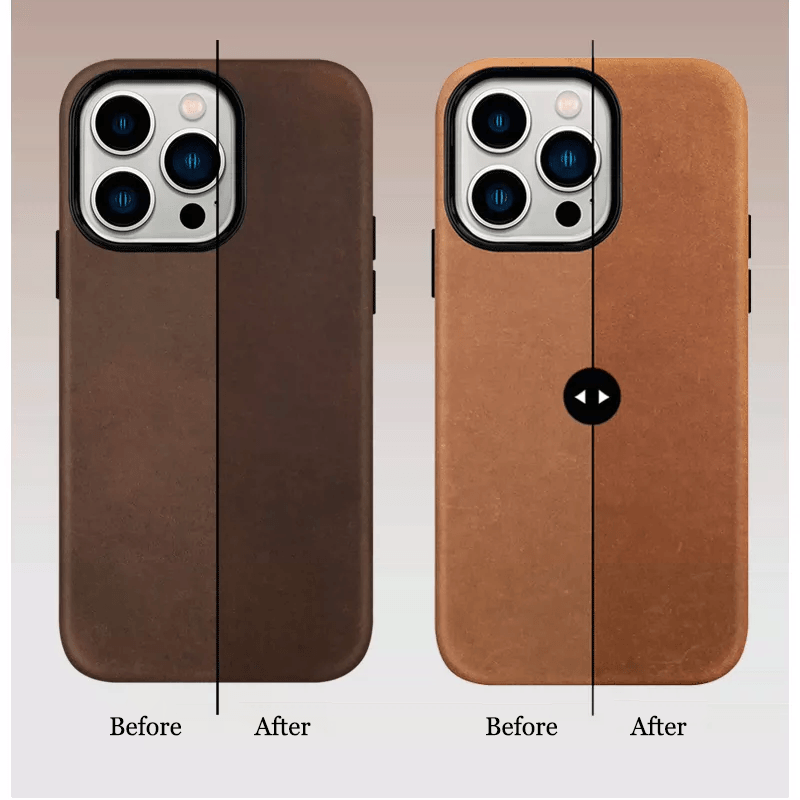 Customizable Premium Genuine Leather Case for iPhone 14/ iPhone 13/ iPhone 12 with MagSafe