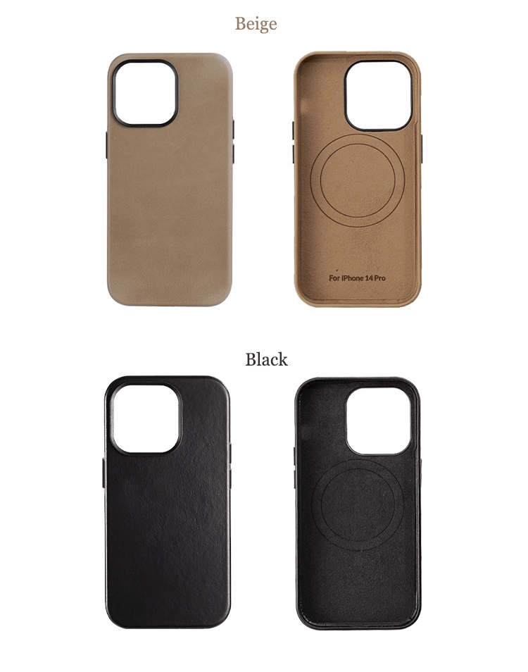 Custom Premium Genuine Leather Case for iPhone 15/ iPhone 14/ iPhone 13/ iPhone 12 with MagSafe