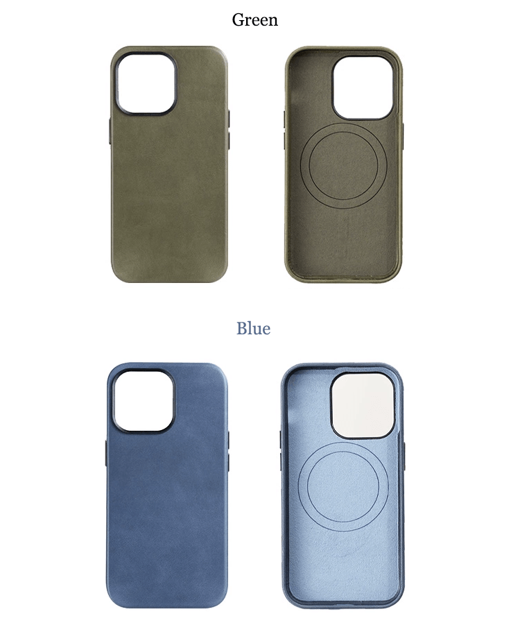 Custom Premium Genuine Leather Case for iPhone 15/ iPhone 14/ iPhone 13/ iPhone 12 with MagSafe