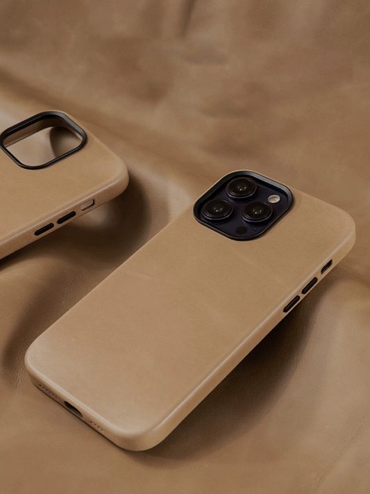 Custom Premium Genuine Leather Case for iPhone 15/ iPhone 14/ iPhone 13/ iPhone 12 with MagSafe