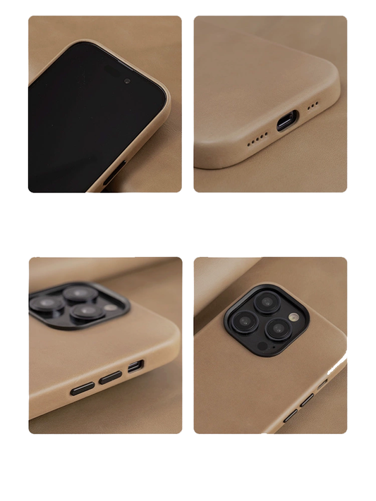 Custom Premium Genuine Leather Case for iPhone 15/ iPhone 14/ iPhone 13/ iPhone 12 with MagSafe