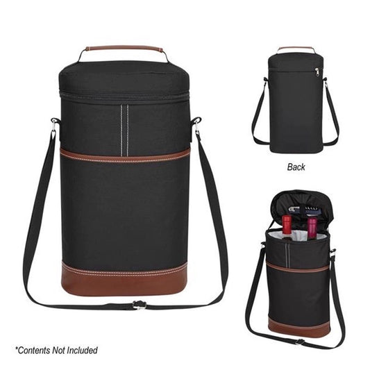 Personalized Wine Cooler Bag, 2 Bottle Travel Padded Wine Carrier Tote with Handle and Adjustable Shoulder Strap, Groomsmen Gift