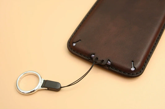 Engraving Customisable Genuine Leather iPhone Case Wallet with Strap for iPhone 14/ iPhone 13/ iPhone 12/ iPhone 11/ iPhone XR