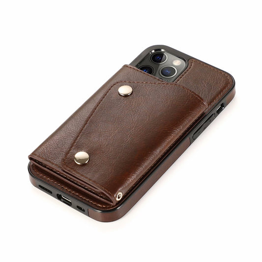 Personalized Vegan Leather Trifold iPhone Case Wallet with Strap for iPhone 14/ iPhone 13/ iPhone 12/ iPhone 11/ iPhone XS/ iPhone 8/ iPhone 7