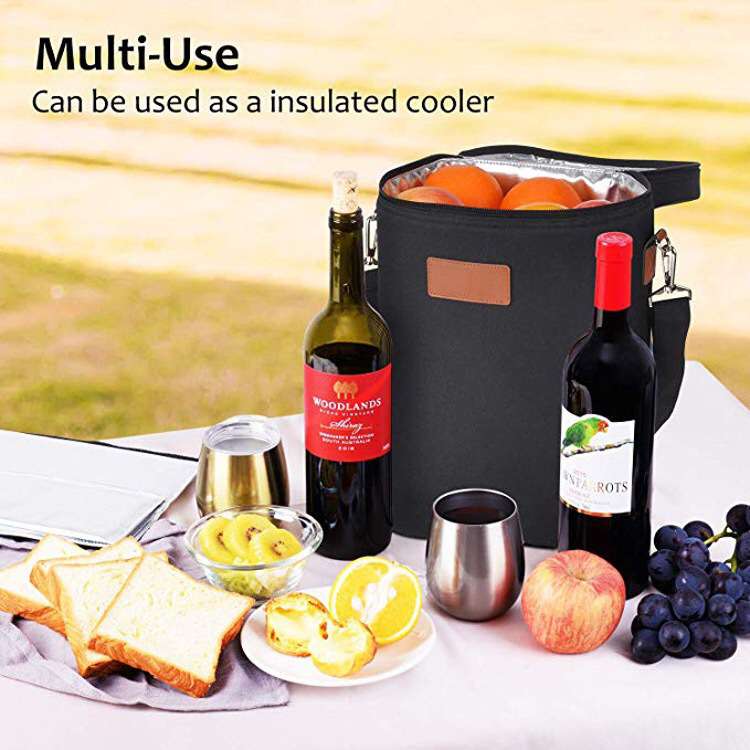 Personalized Groomsmen Gift, Groomsmen Cooler Bag, Wine Cooler Bag, 2/ 4 Bottle Travel Padded Wine Carrier Tote with Handle and Adjustable Shoulder Strap