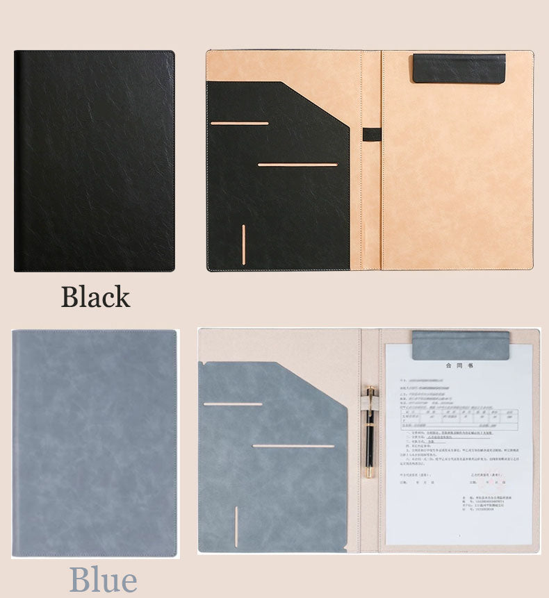 Custom A4 Vegan Leather Folder Clipboard Padfolio for Office | Magnetic Clipboard, A4 File Folder, Business Notepad Folio Letter Size, Business Gift