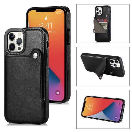 Personalizable Genuine Leather iPhone Case Wallet for iPhone 13/ iPhone 12/ iPhone 11/ iPhone XS/ iPhone 8/ iPhone 7