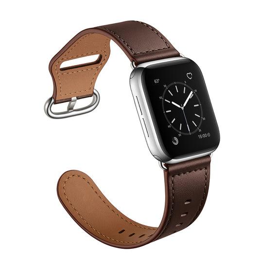 Custom Genuine Leather Watch Band for Apple Watch Series 7/ 6/ 5/ 4 + Screen Protector