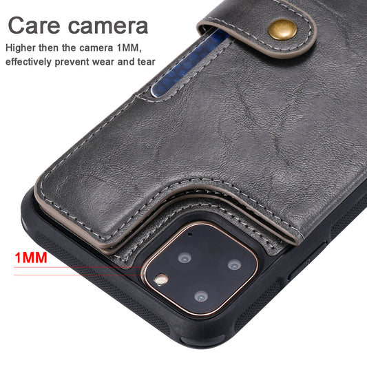 Customizable Leather iPhone Case Wallet with Strap for iPhone 13/ iPhone 12/ iPhone 11/ iPhone XS/ iPhone 8/ iPhone 7/ iPhone SE 2nd