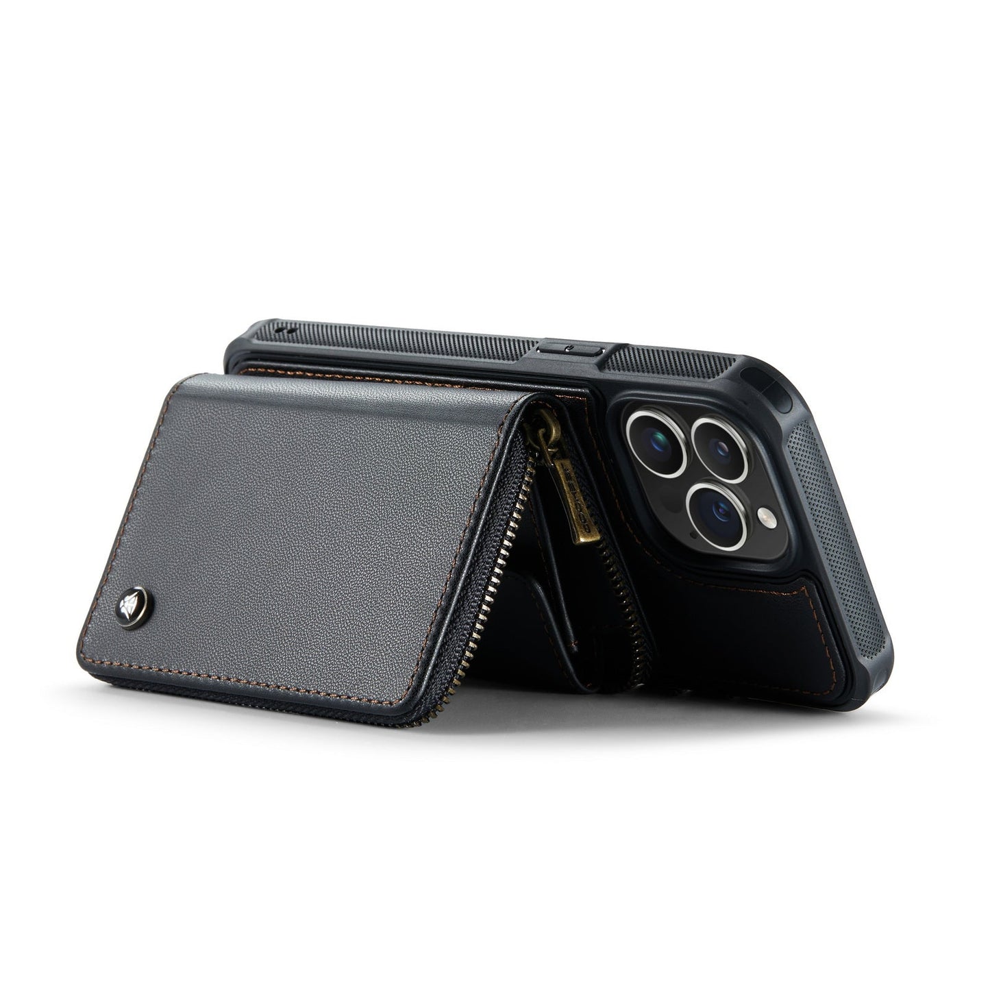 Personalized Genuine Leather iPhone Case Wallet for iPhone 14/ iPhone 13/ iPhone 12/ iPhone 11, Foldable Stand Wallet with Strap