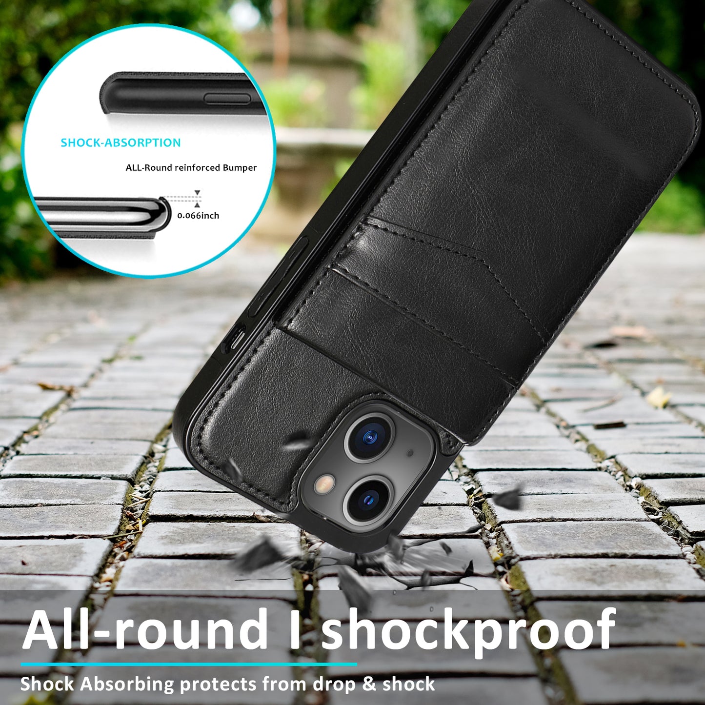 Customizable Leather iPhone Case with Wallet for iPhone 15/ iPhone 14/ iPhone 13/ iPhone 12/ iPhone 11/ iPhone XS/ iPhone 8/ iPhone 7