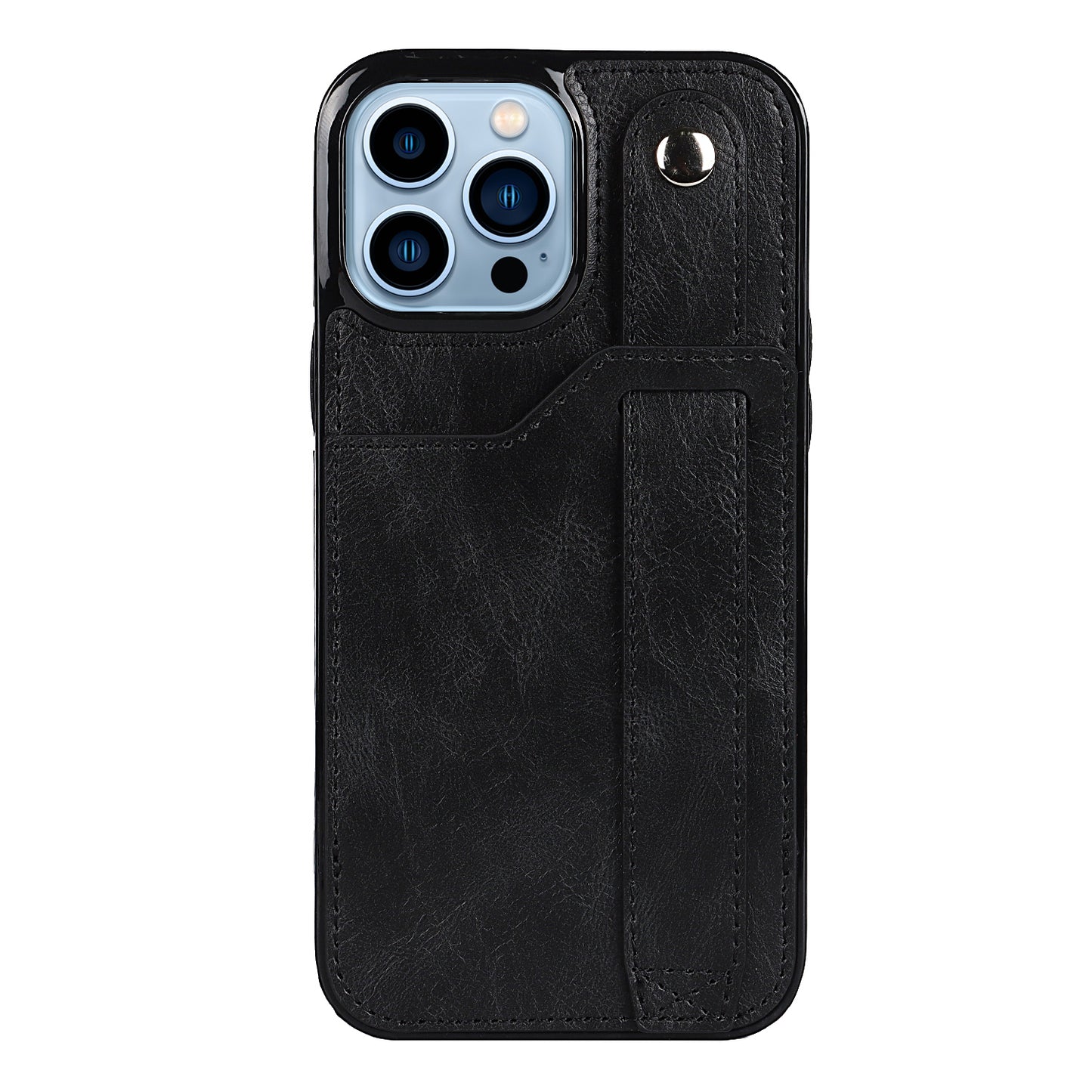 Personalized Genuine Leather iPhone Case with Card Slot and Strap for iPhone 13/ iPhone 12/ iPhone 11/ iPhone XS/ iPhone 8/ iPhone 7