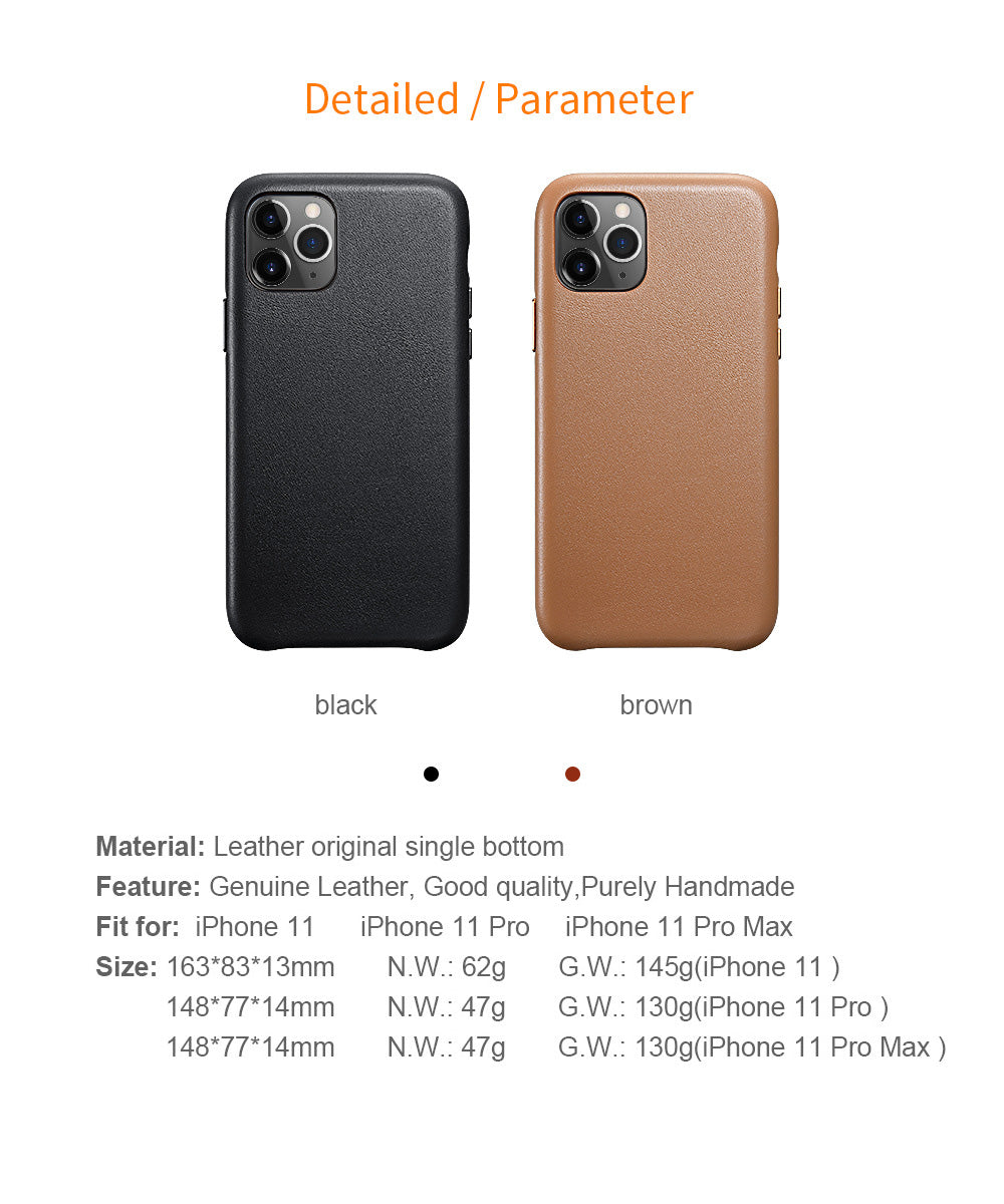 Customizable Premium Genuine Leather Case for iPhone 11/ iPhone 11 Pro/ iPhone 11 Pro Max