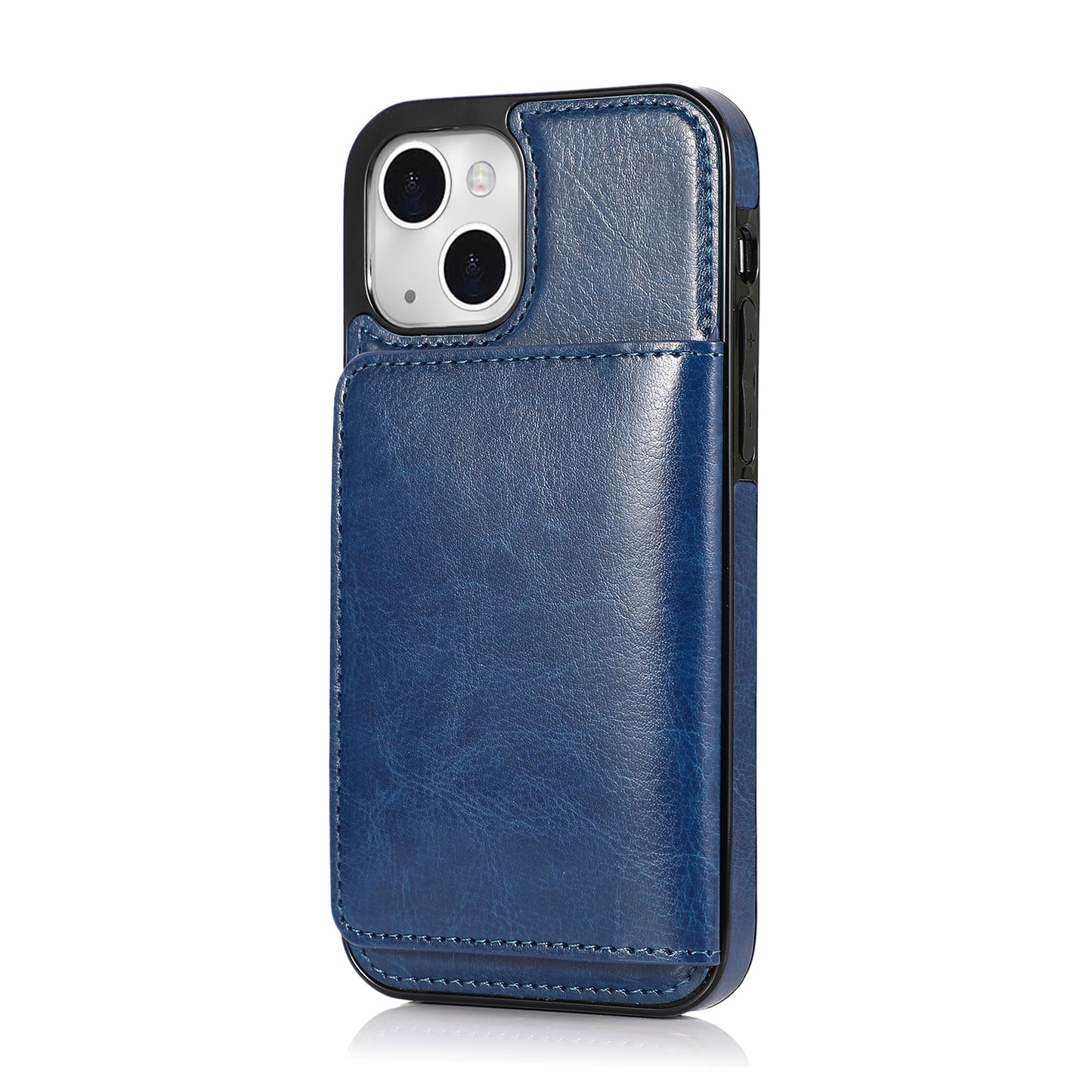 Custom Genuine Leather iPhone Case with Magnetic Button Wallet for iPhone 13/ iPhone 12/ iPhone 11/ iPhone XS/ iPhone 8/ iPhone 7/ iPhone SE 2nd Gen