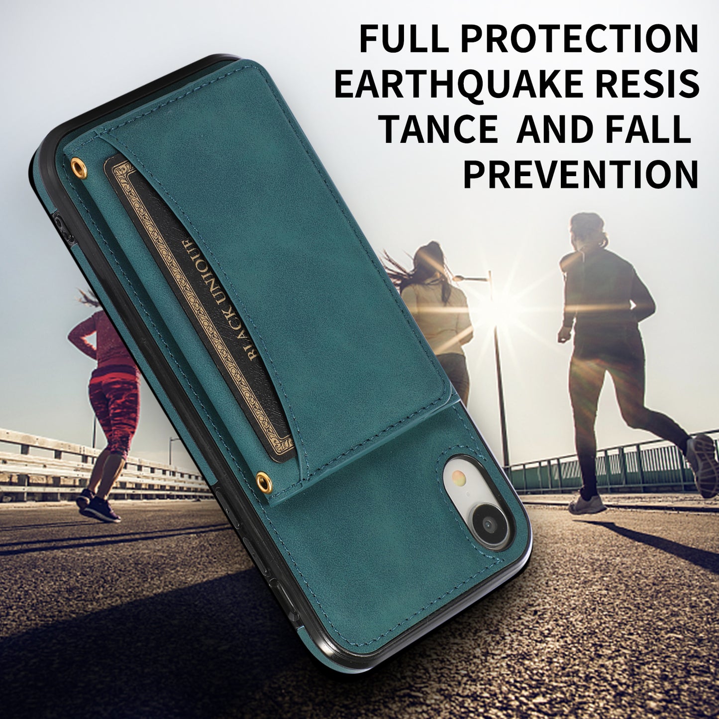 Customizable Genuine Leather iPhone Case with Trifold Wallet for iPhone 13/ iPhone 12/ iPhone 11/ iPhone XS/ iPhone 8/ iPhone 7/ iPhone SE 2nd Gen