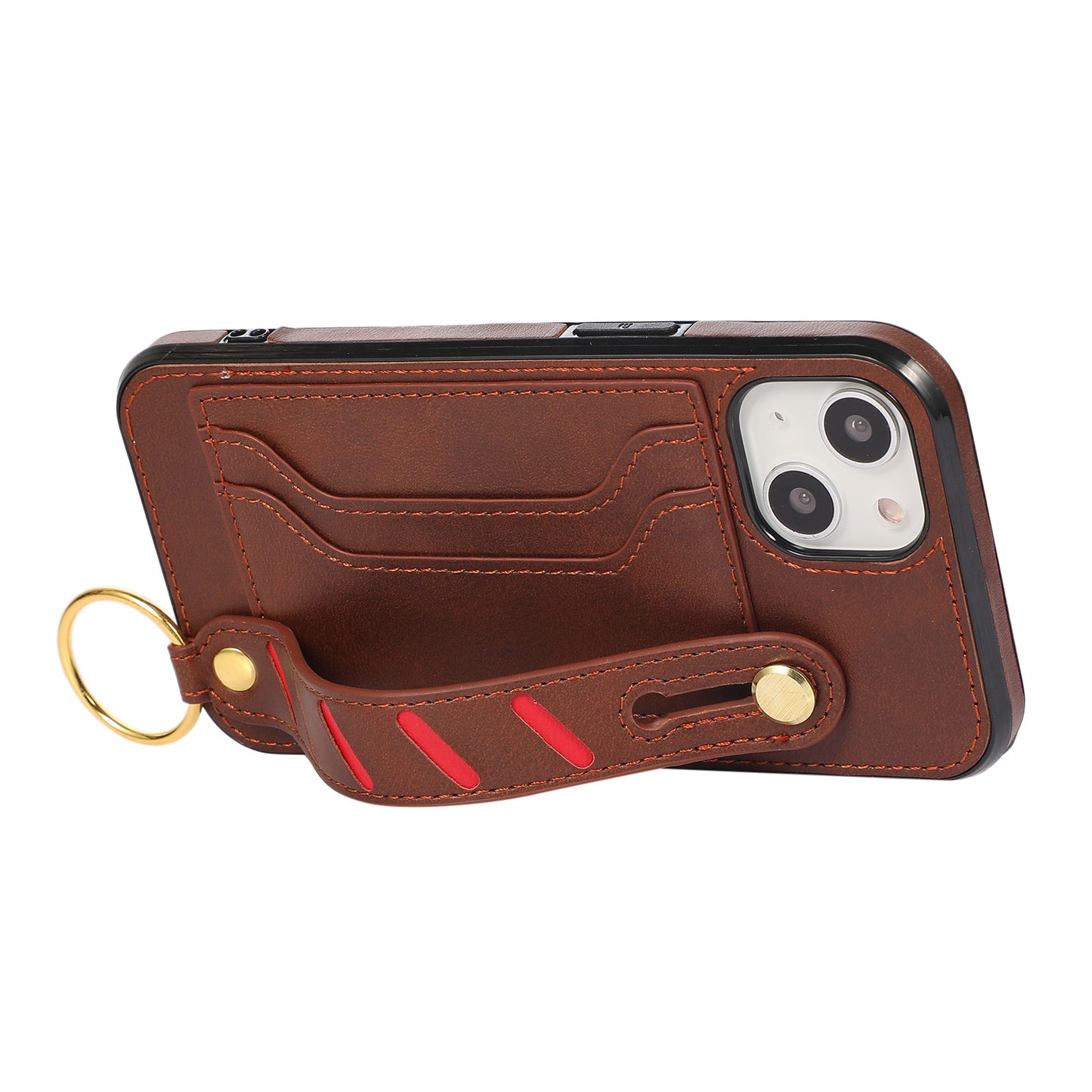Customizable Genuine Leather iPhone Case with Strap for iPhone 13/ iPhone 12/ iPhone 11/ iPhone XS/ iPhone 8/ iPhone 7
