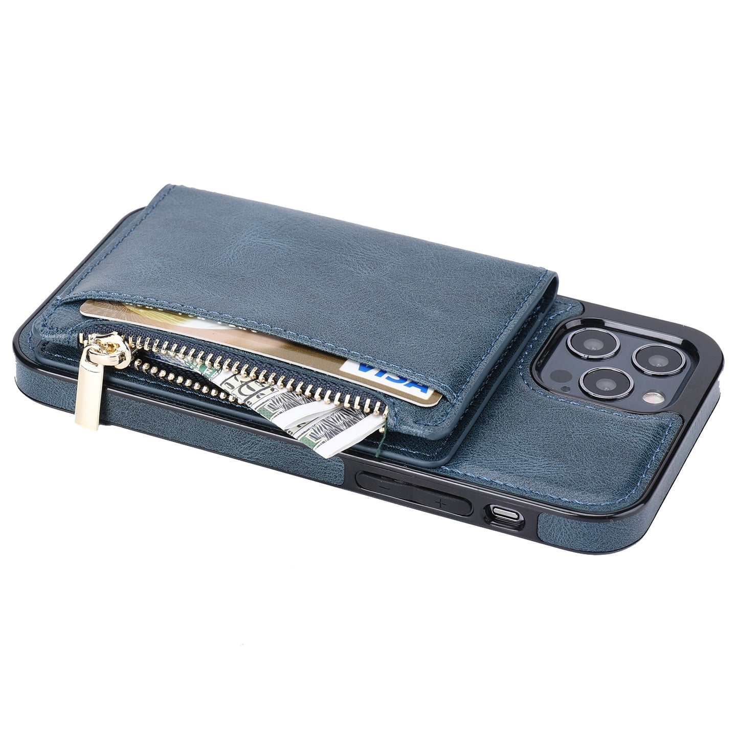 Customizable Genuine Leather iPhone Case with Wallet for iPhone 13/ iPhone 12/ iPhone 11/ iPhone XS/ iPhone 8/ iPhone 7/ iPhone SE 2nd Gen