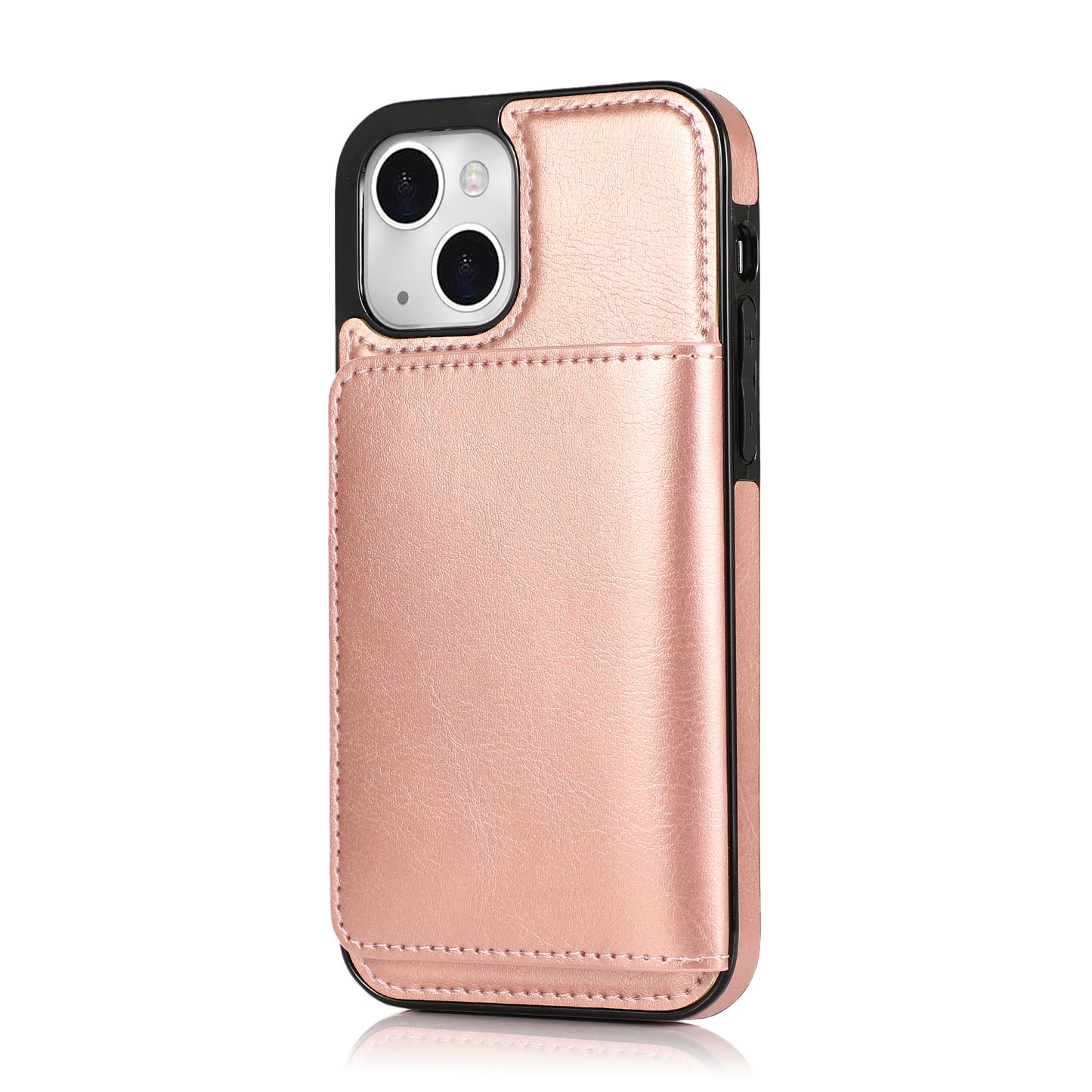 Custom Genuine Leather iPhone Case with Magnetic Button Wallet for iPhone 13/ iPhone 12/ iPhone 11/ iPhone XS/ iPhone 8/ iPhone 7/ iPhone SE 2nd Gen