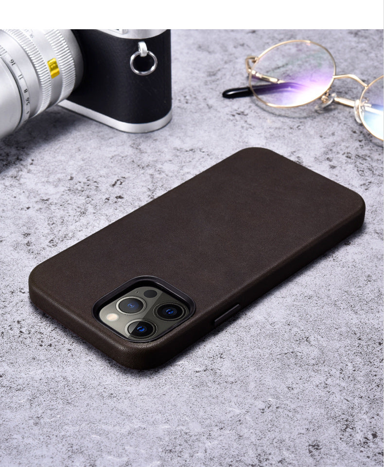 Customizable Premium Genuine Leather Case for iPhone 12 with Mag Safe