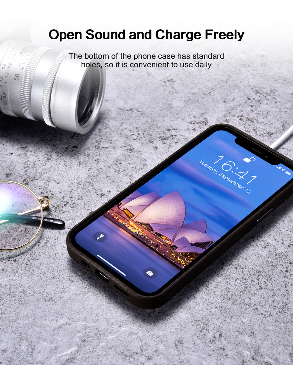 Customizable Premium Genuine Leather Case for iPhone 12 with Mag Safe