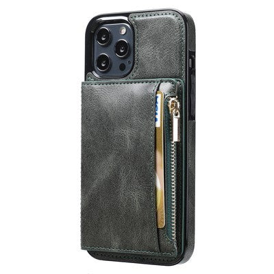 Customizable Genuine Leather iPhone Case with Wallet for iPhone 13/ iPhone 12/ iPhone 11/ iPhone XS/ iPhone 8/ iPhone 7/ iPhone SE 2nd Gen