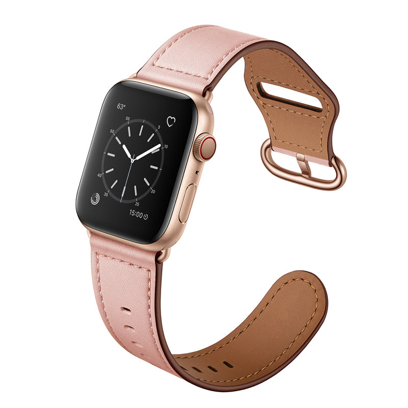Custom Genuine Leather Watch Band for Apple Watch Series 7/ 6/ 5/ 4 + Screen Protector