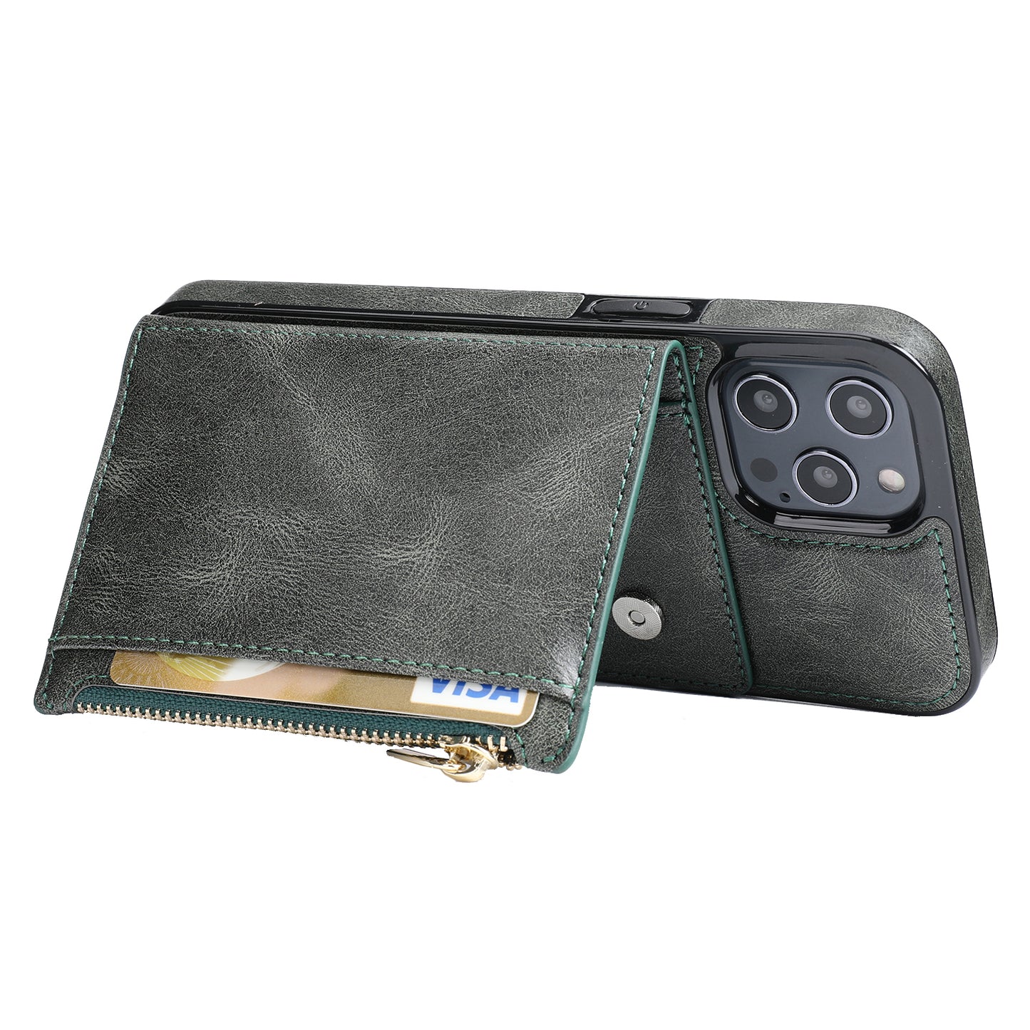 Customizable Genuine Leather iPhone Case with Wallet for iPhone 13/ iPhone 12/ iPhone 11/ iPhone XS/ iPhone 8/ iPhone 7/ iPhone SE 2nd Gen