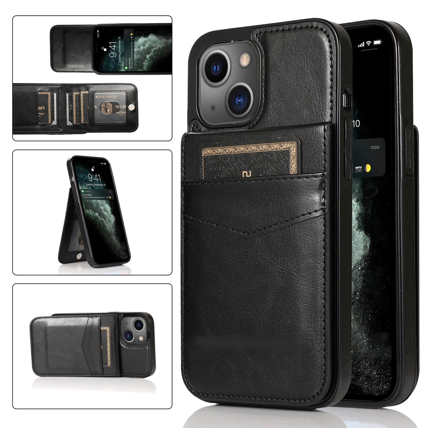 Customizable Leather iPhone Case with Wallet for iPhone 15/ iPhone 14/ iPhone 13/ iPhone 12/ iPhone 11/ iPhone XS/ iPhone 8/ iPhone 7