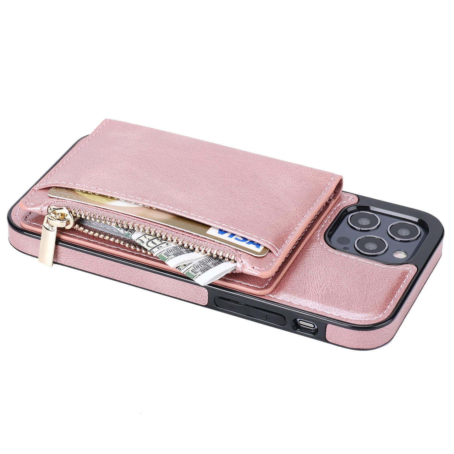 Customizable Genuine Leather iPhone Case with Wallet for iPhone 13/ iPhone 12/ iPhone 11/ iPhone XS/ iPhone 8/ iPhone 7/ iPhone SE 2nd Gen
