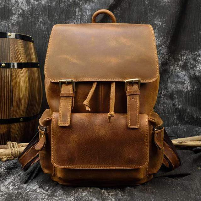 Camping Genuine Leather Backpack