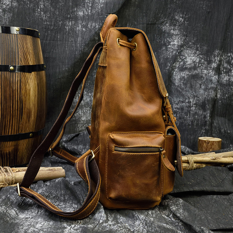 Camping Genuine Leather Backpack
