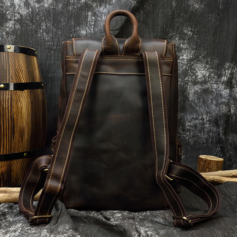 Camping Genuine Leather Backpack