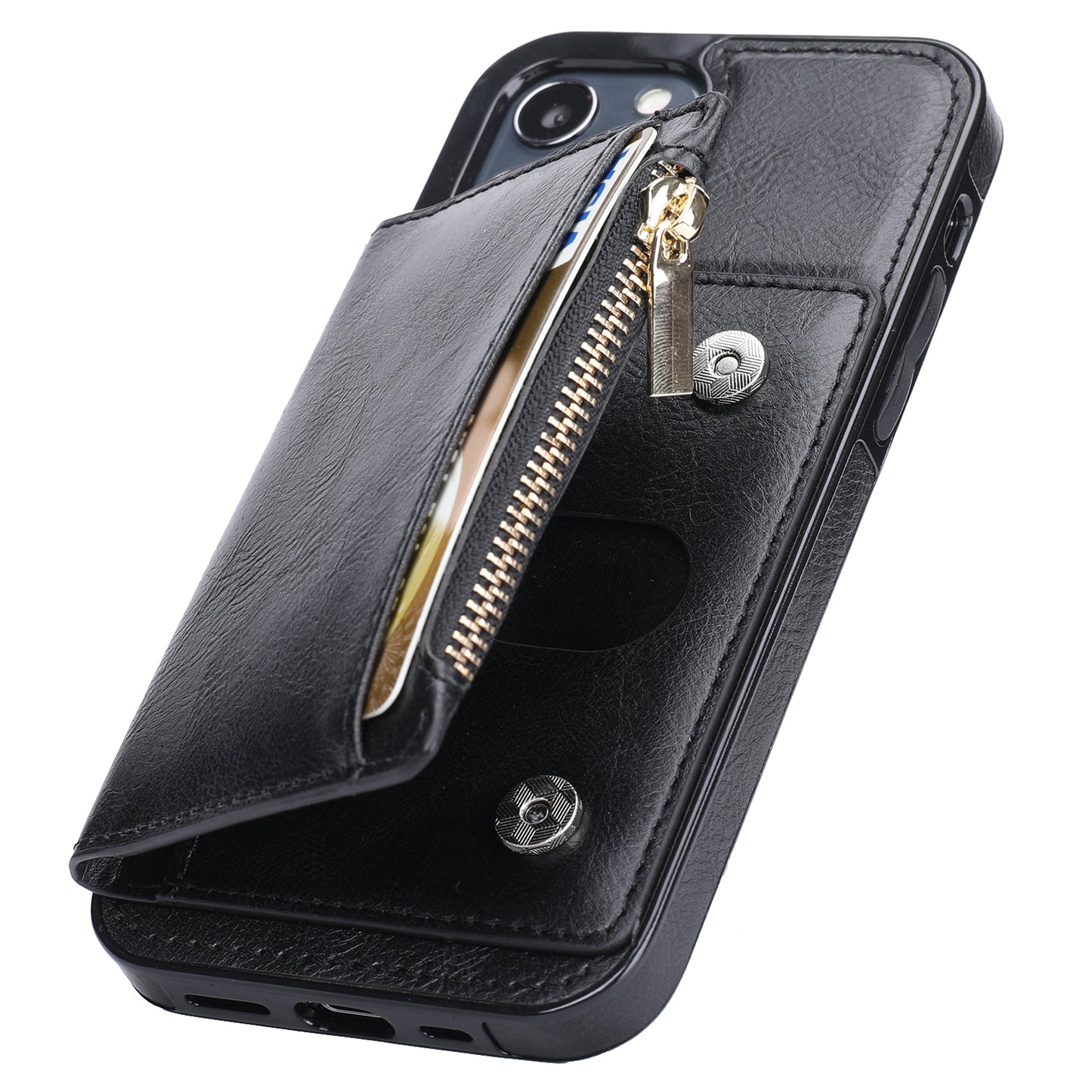 Customizable Genuine Leather iPhone Case with Wallet for iPhone 13/ iPhone 12/ iPhone 11/ iPhone XS/ iPhone 8/ iPhone 7/ iPhone SE 2nd Gen