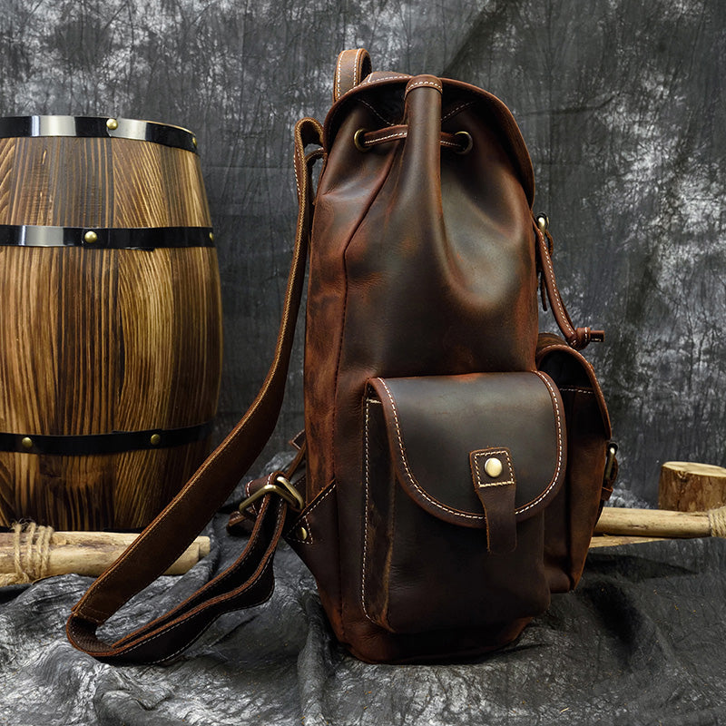 Camping Genuine Leather Backpack